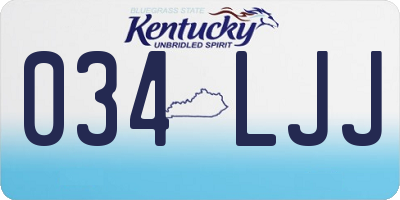 KY license plate 034LJJ