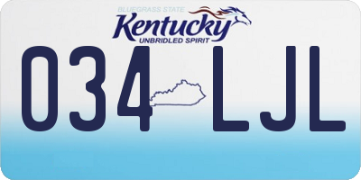 KY license plate 034LJL