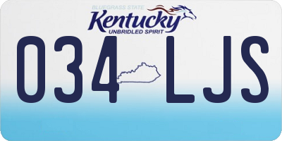 KY license plate 034LJS