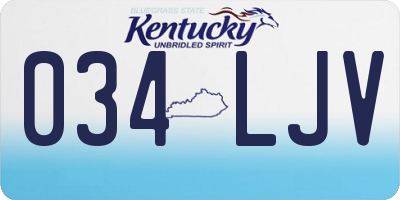 KY license plate 034LJV