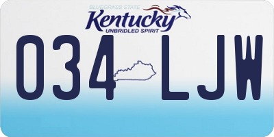 KY license plate 034LJW
