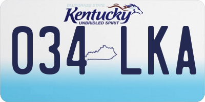 KY license plate 034LKA