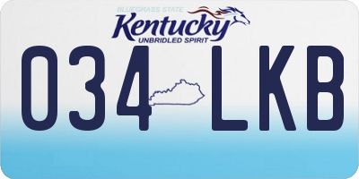 KY license plate 034LKB