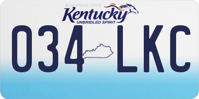 KY license plate 034LKC