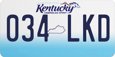 KY license plate 034LKD