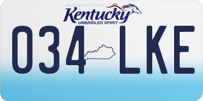 KY license plate 034LKE