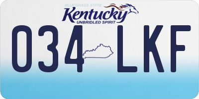 KY license plate 034LKF