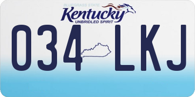 KY license plate 034LKJ