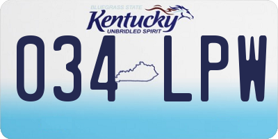 KY license plate 034LPW