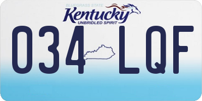 KY license plate 034LQF