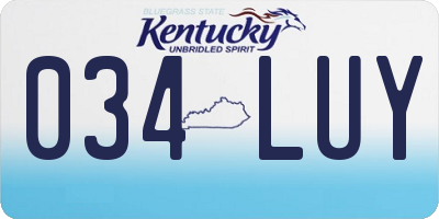 KY license plate 034LUY