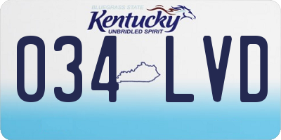 KY license plate 034LVD