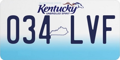 KY license plate 034LVF