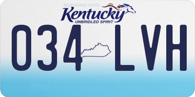 KY license plate 034LVH
