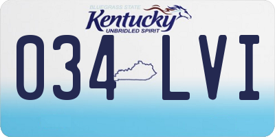 KY license plate 034LVI