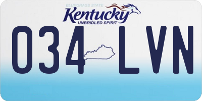 KY license plate 034LVN