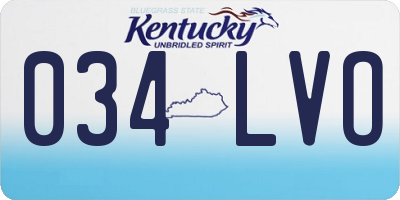 KY license plate 034LVO