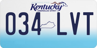 KY license plate 034LVT