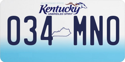 KY license plate 034MNO