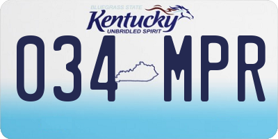 KY license plate 034MPR