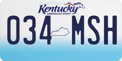 KY license plate 034MSH