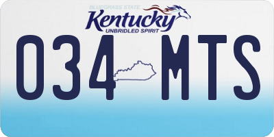 KY license plate 034MTS