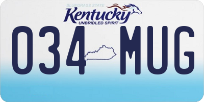 KY license plate 034MUG