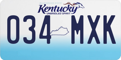 KY license plate 034MXK