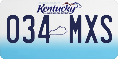 KY license plate 034MXS