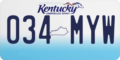 KY license plate 034MYW