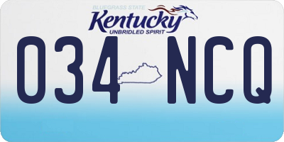 KY license plate 034NCQ