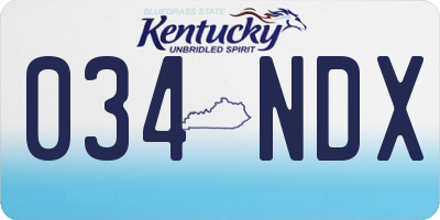 KY license plate 034NDX