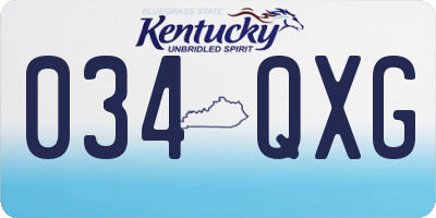 KY license plate 034QXG