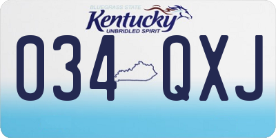 KY license plate 034QXJ