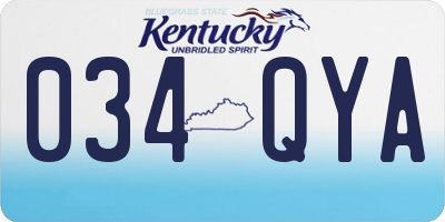 KY license plate 034QYA