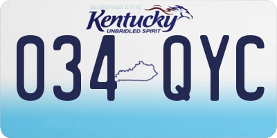 KY license plate 034QYC