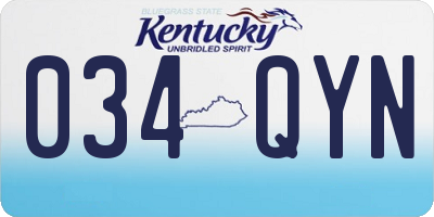 KY license plate 034QYN