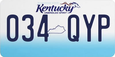 KY license plate 034QYP