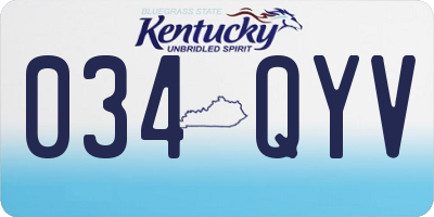 KY license plate 034QYV