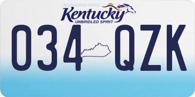 KY license plate 034QZK