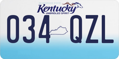 KY license plate 034QZL