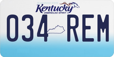 KY license plate 034REM