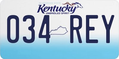 KY license plate 034REY