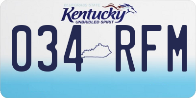KY license plate 034RFM