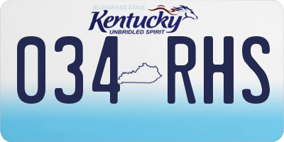 KY license plate 034RHS