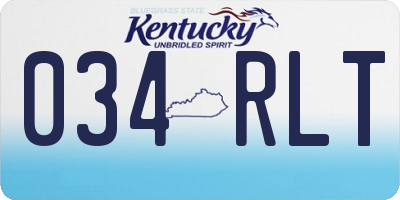 KY license plate 034RLT