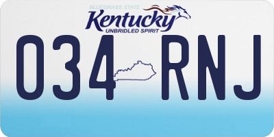 KY license plate 034RNJ