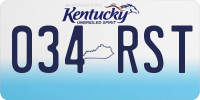 KY license plate 034RST