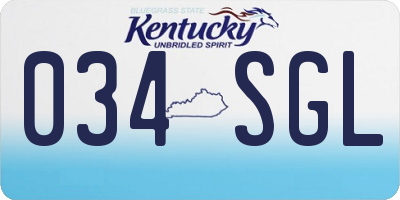 KY license plate 034SGL