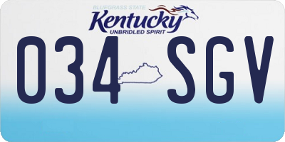 KY license plate 034SGV